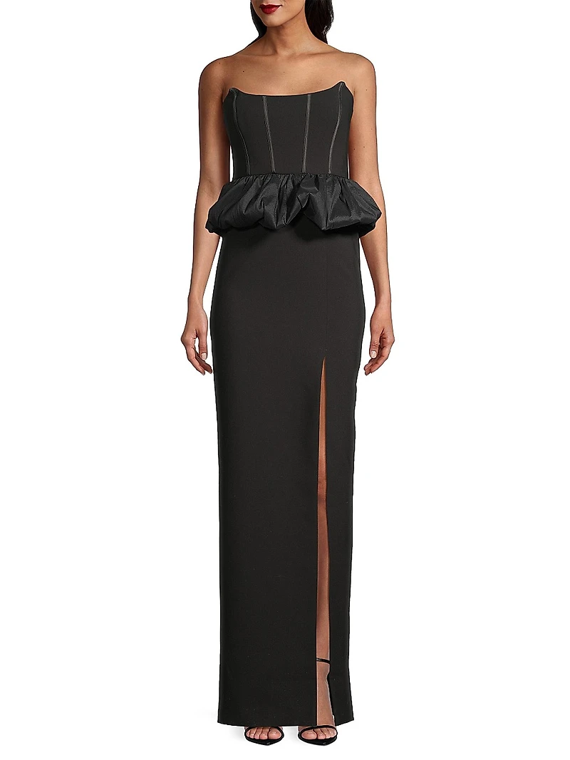 Liana Strapless Peplum Gown