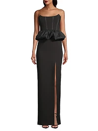 Liana Strapless Peplum Gown