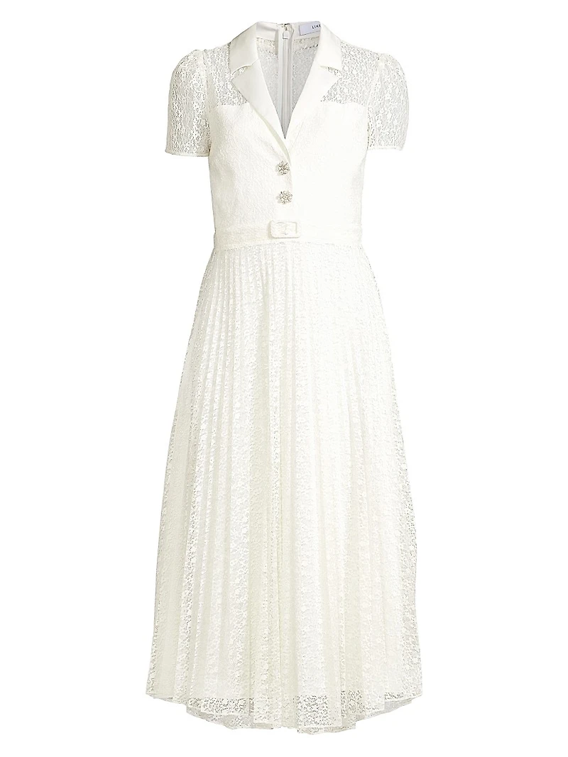 Carena Lace Belted Midi-Dress