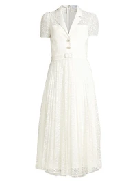 Carena Lace Belted Midi-Dress