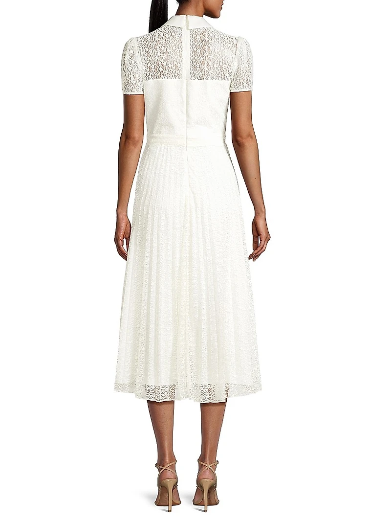 Carena Lace Belted Midi-Dress