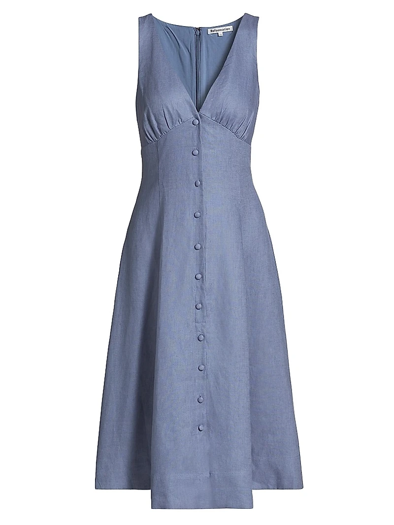 Sebastien Linen Midi-Dress