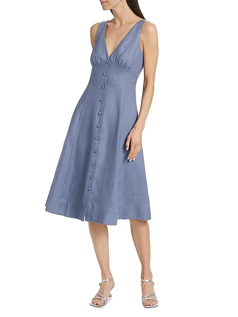 Sebastien Linen Midi-Dress