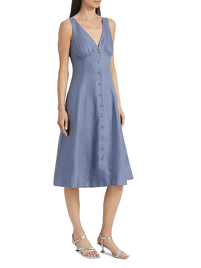 Sebastien Linen Midi-Dress