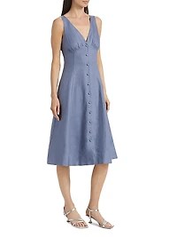 Sebastien Linen Midi-Dress