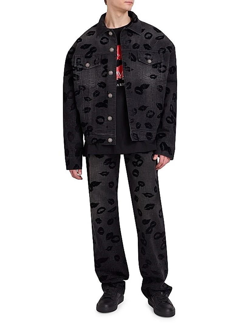 Monogram & Flock Kiss Relaxed-Fit Jeans