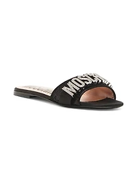 Sequin & Crystal-Embellished Mules