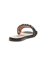Sequin & Crystal-Embellished Mules