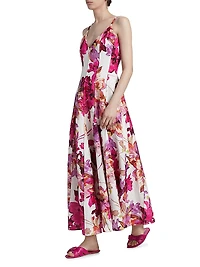 Michah Floral Panelled Midi-Dress