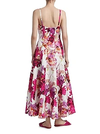 Michah Floral Panelled Midi-Dress