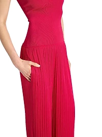 Strapless Plissé Jumpsuit