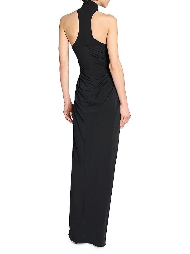 Jersey Draped Sleeveless Maxi Dress