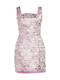 Clovis Metallic Jacquard Minidress