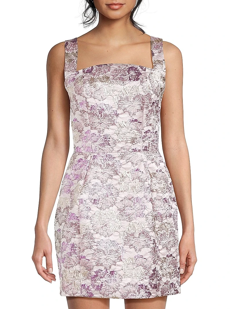 Clovis Metallic Jacquard Minidress