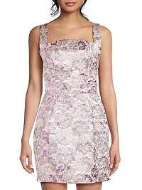 Clovis Metallic Jacquard Minidress