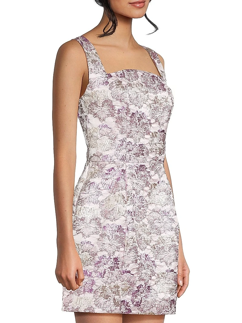 Clovis Metallic Jacquard Minidress