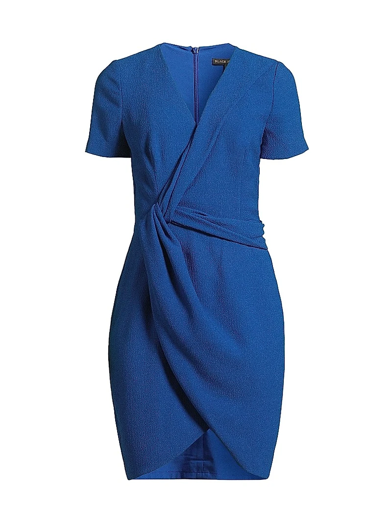 Portia Pebble Crepe Draped Minidress