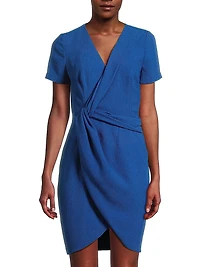 Portia Pebble Crepe Draped Minidress
