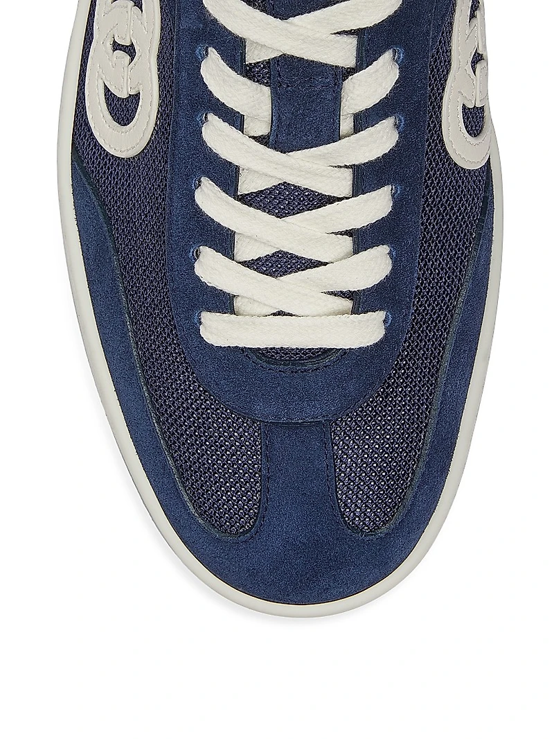 G74 Logo Suede Low-Top Sneakers