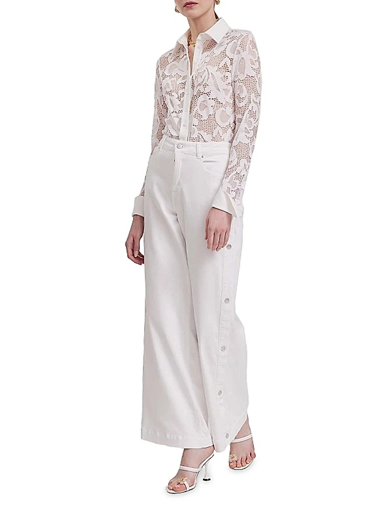 Joanna Lace Button-Front Shirt
