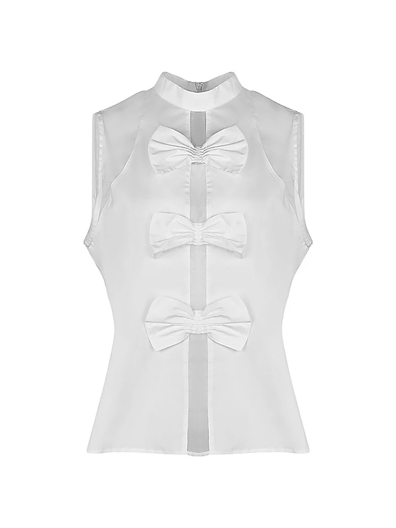 Marceline Bow Sleeveless Blouse