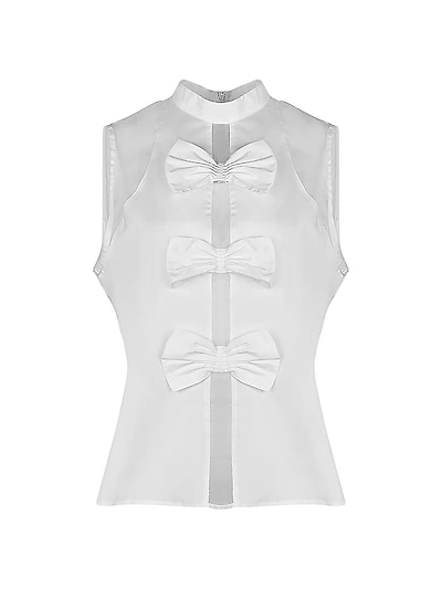 Marceline Bow Sleeveless Blouse