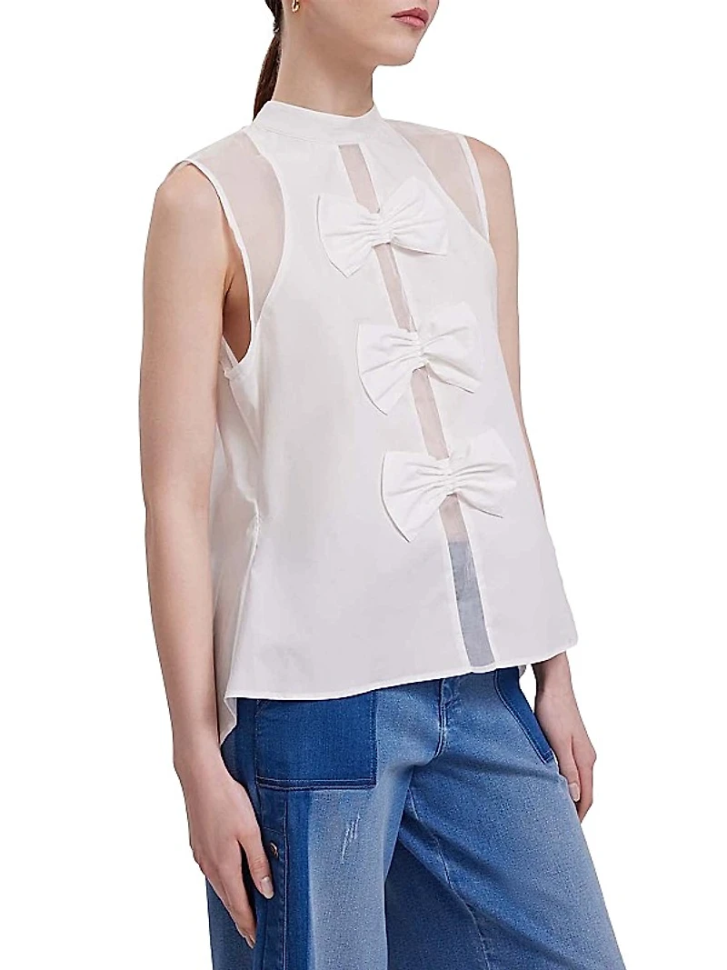 Marceline Bow Sleeveless Blouse