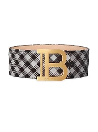 Sequin Gingham Waist Belt