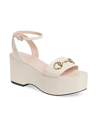 Lady Horsebit 75MM Leather Platform Sandals