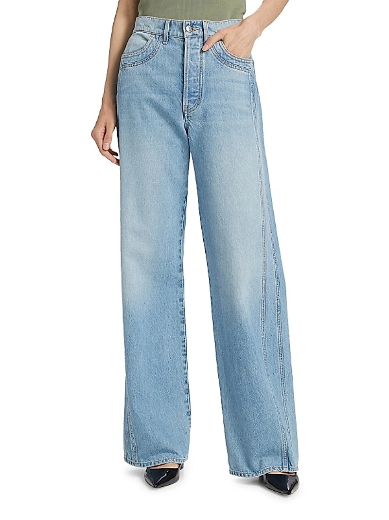 Taylor Double-Seam Wide-Leg Jeans