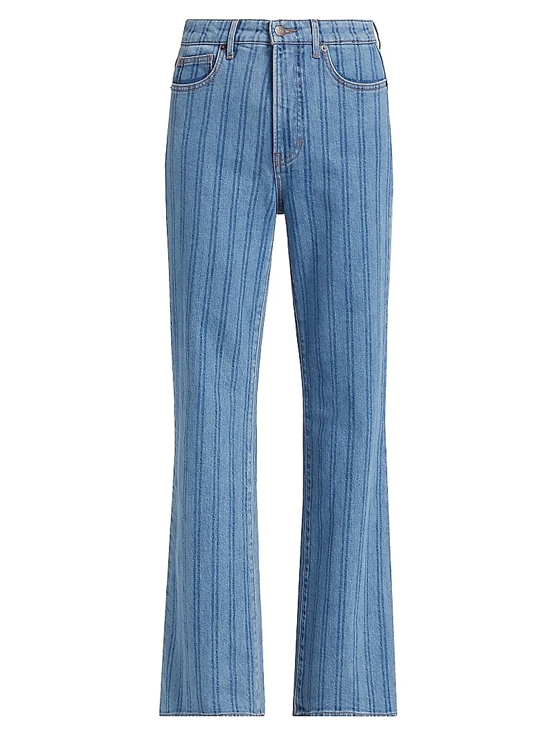Crosbie Striped Wide-Leg Jeans