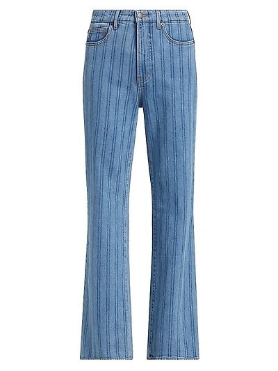 Crosbie Striped Wide-Leg Jeans