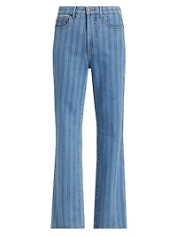 Crosbie Striped Wide-Leg Jeans
