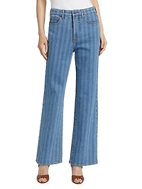 Crosbie Striped Wide-Leg Jeans