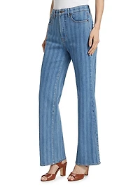Crosbie Striped Wide-Leg Jeans