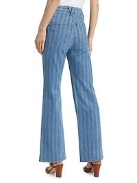 Crosbie Striped Wide-Leg Jeans