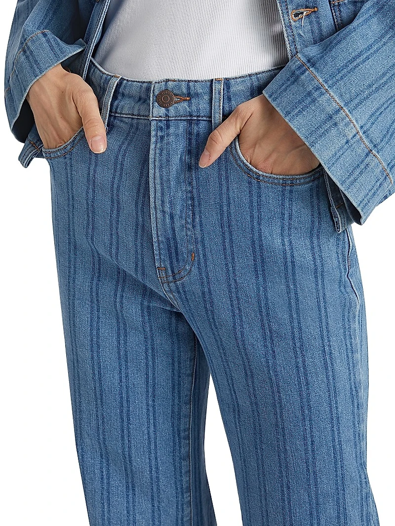 Crosbie Striped Wide-Leg Jeans