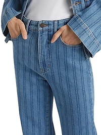 Crosbie Striped Wide-Leg Jeans