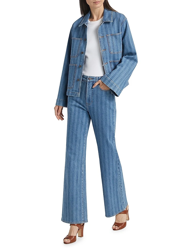 Crosbie Striped Wide-Leg Jeans