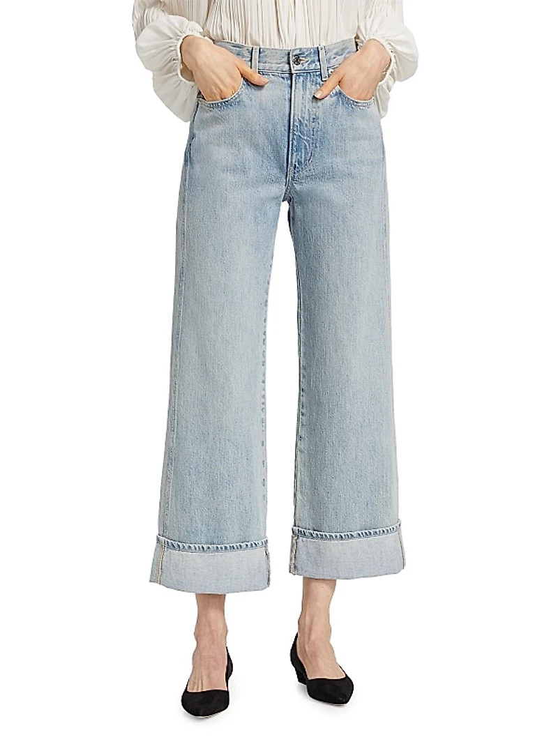 Taylor Wide-Leg Cuffed Jeans