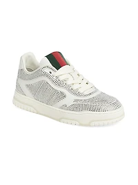 Re-Web Crystal-Embellished Leather Sneakers
