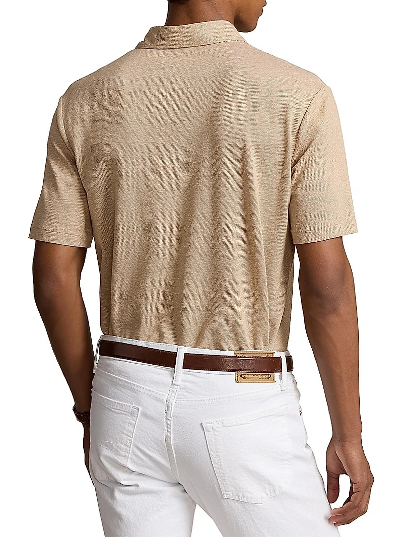 Cotton-Linen Oxford Polo Shirt