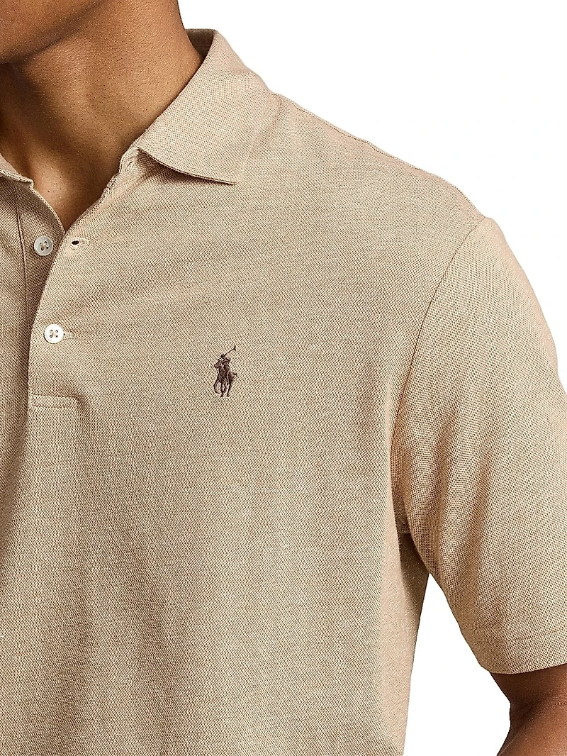 Cotton-Linen Oxford Polo Shirt