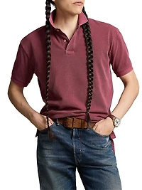 Weathered Mesh Polo Shirt