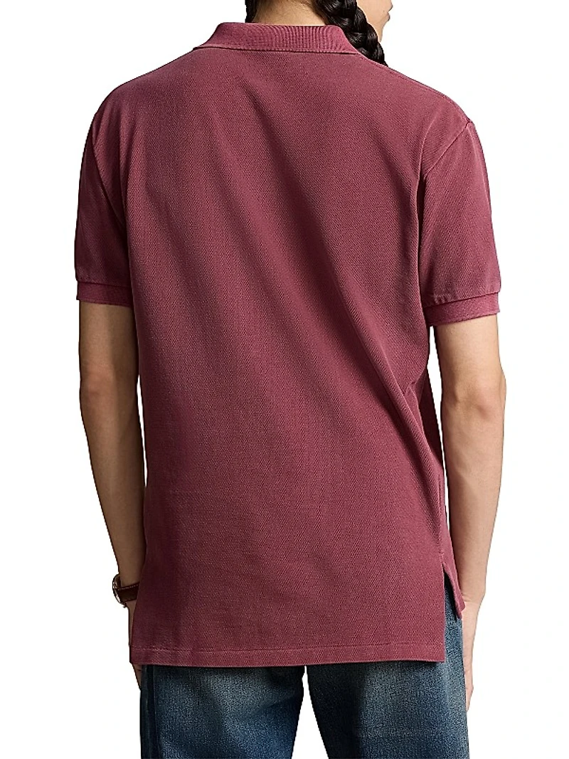 Weathered Mesh Polo Shirt