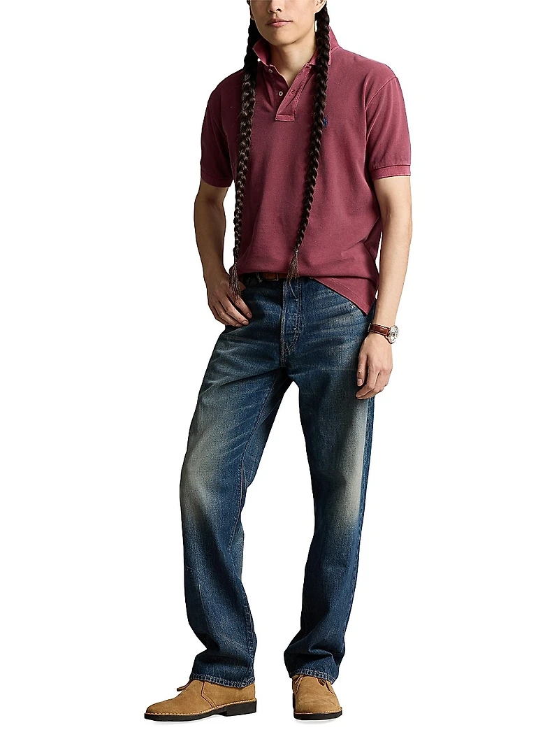 Weathered Mesh Polo Shirt