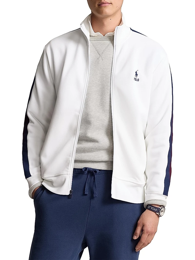 Colorblock Knit Track Jacket