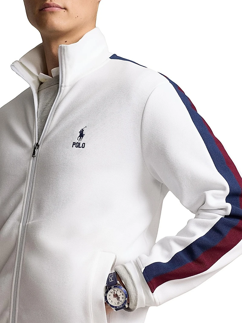 Colorblock Knit Track Jacket