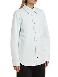 Twill Snap-Front Overshirt