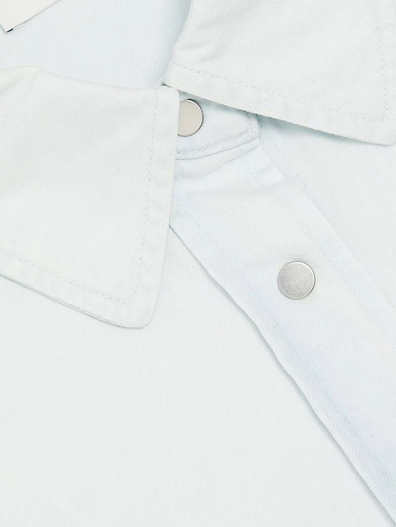 Twill Snap-Front Overshirt